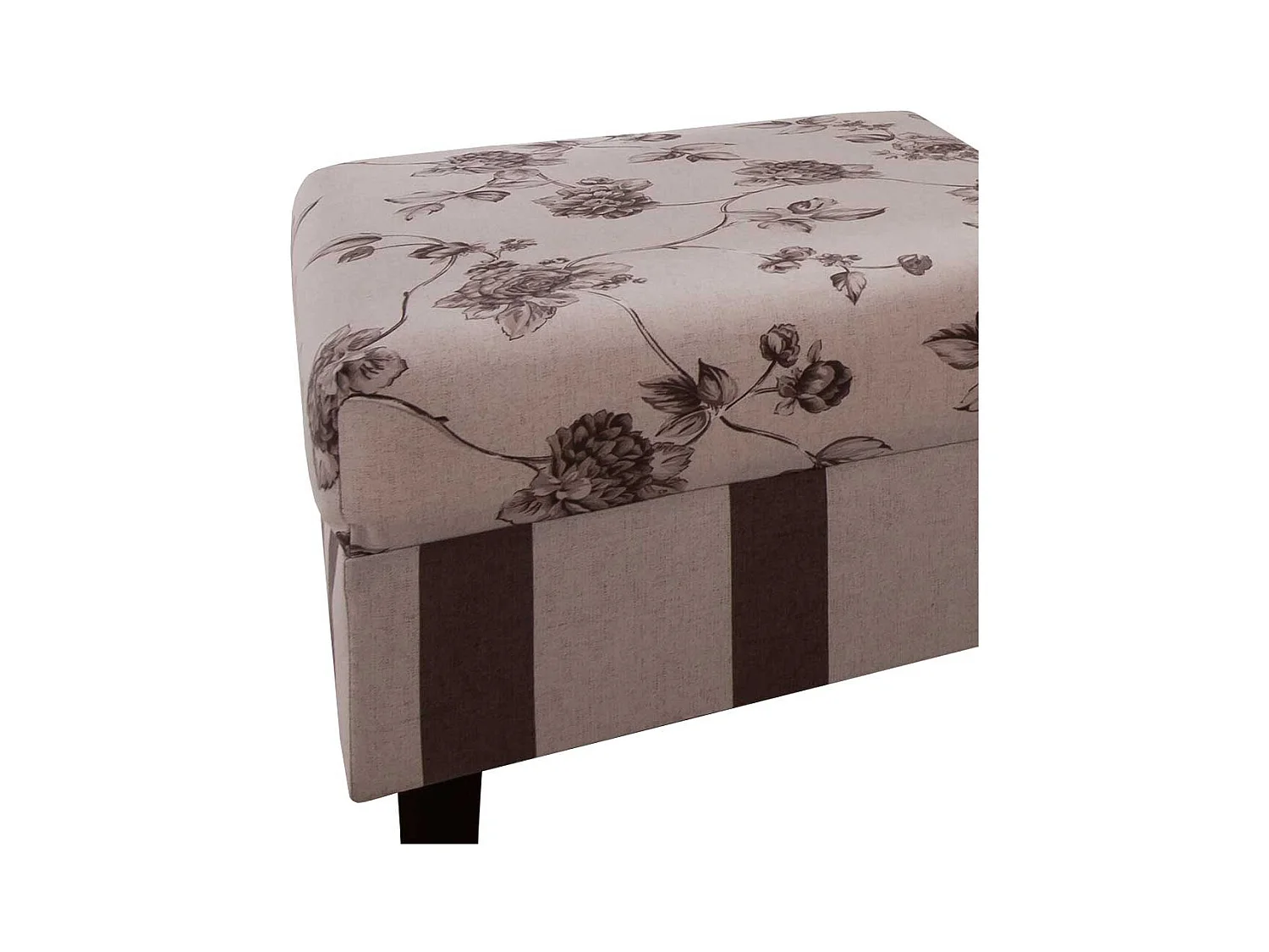 Ohrensessel mit Blumenmuster Braun Beige