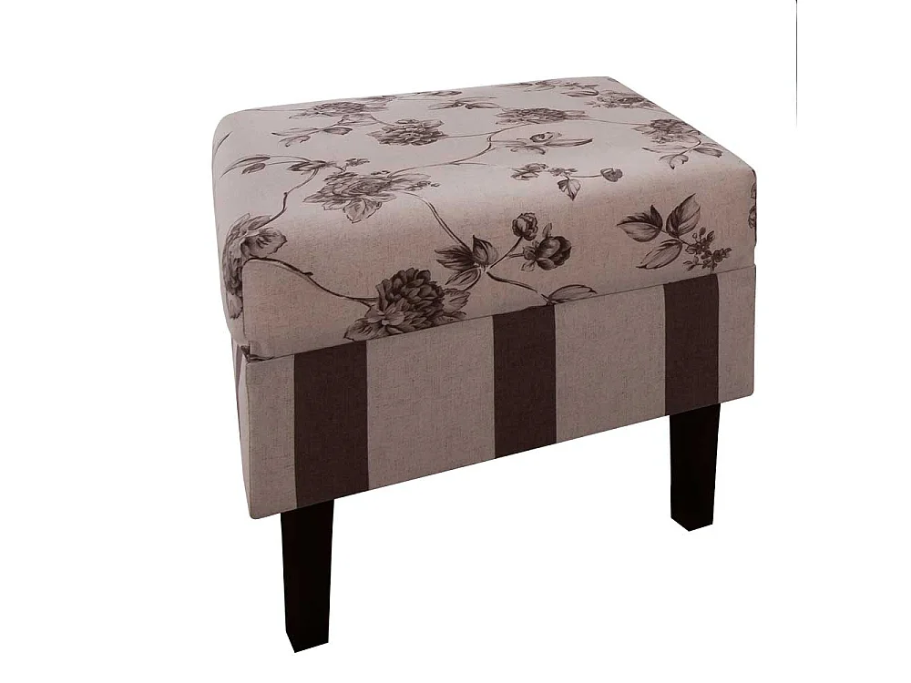 Ohrensessel mit Blumenmuster Braun Beige