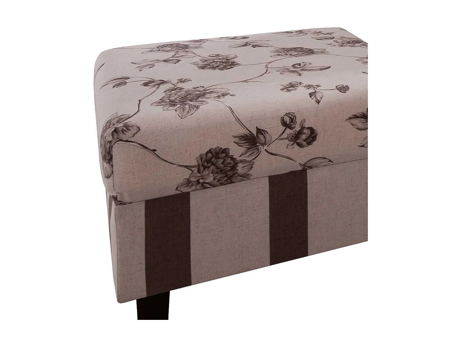 Ohrensessel mit Blumenmuster Braun Beige