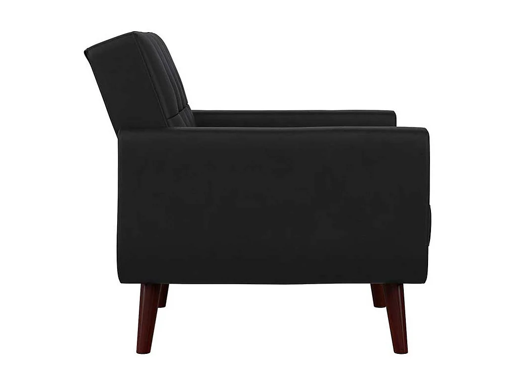 Kunstleder Wohnzimmersessel im Retrostil Schwarz und Dunkelbraun