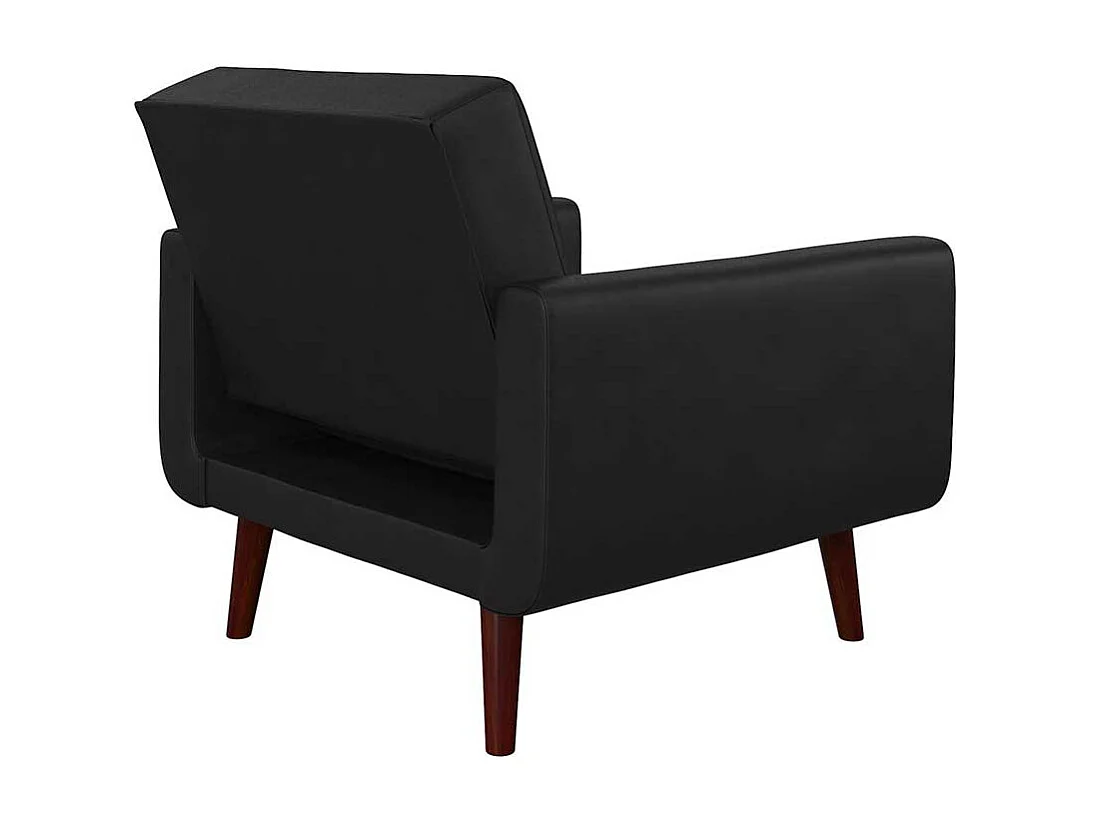 Kunstleder Wohnzimmersessel im Retrostil Schwarz und Dunkelbraun