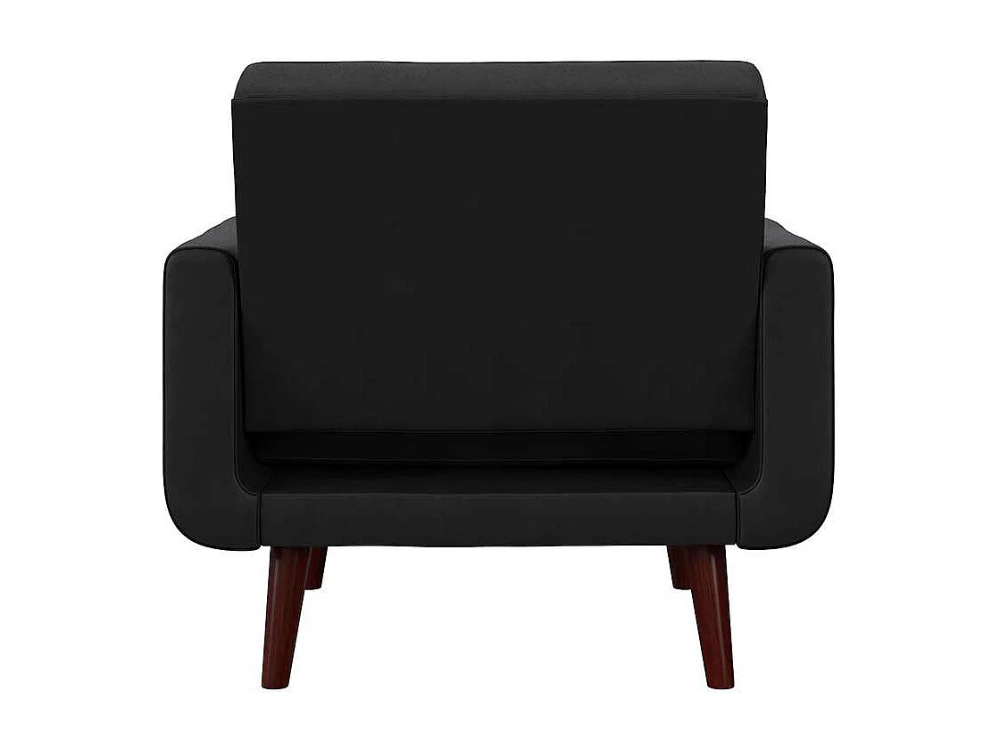 Kunstleder Wohnzimmersessel im Retrostil Schwarz und Dunkelbraun