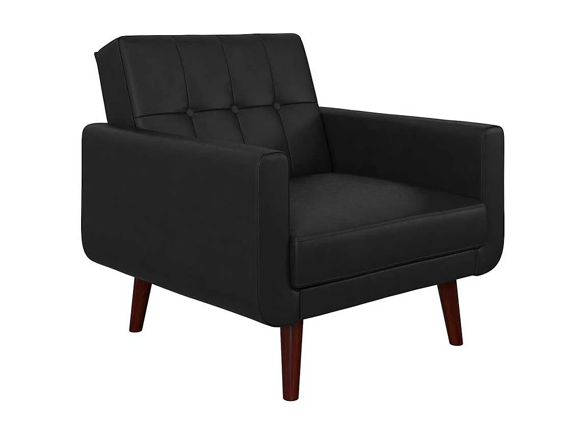 Kunstleder Wohnzimmersessel im Retrostil Schwarz und Dunkelbraun