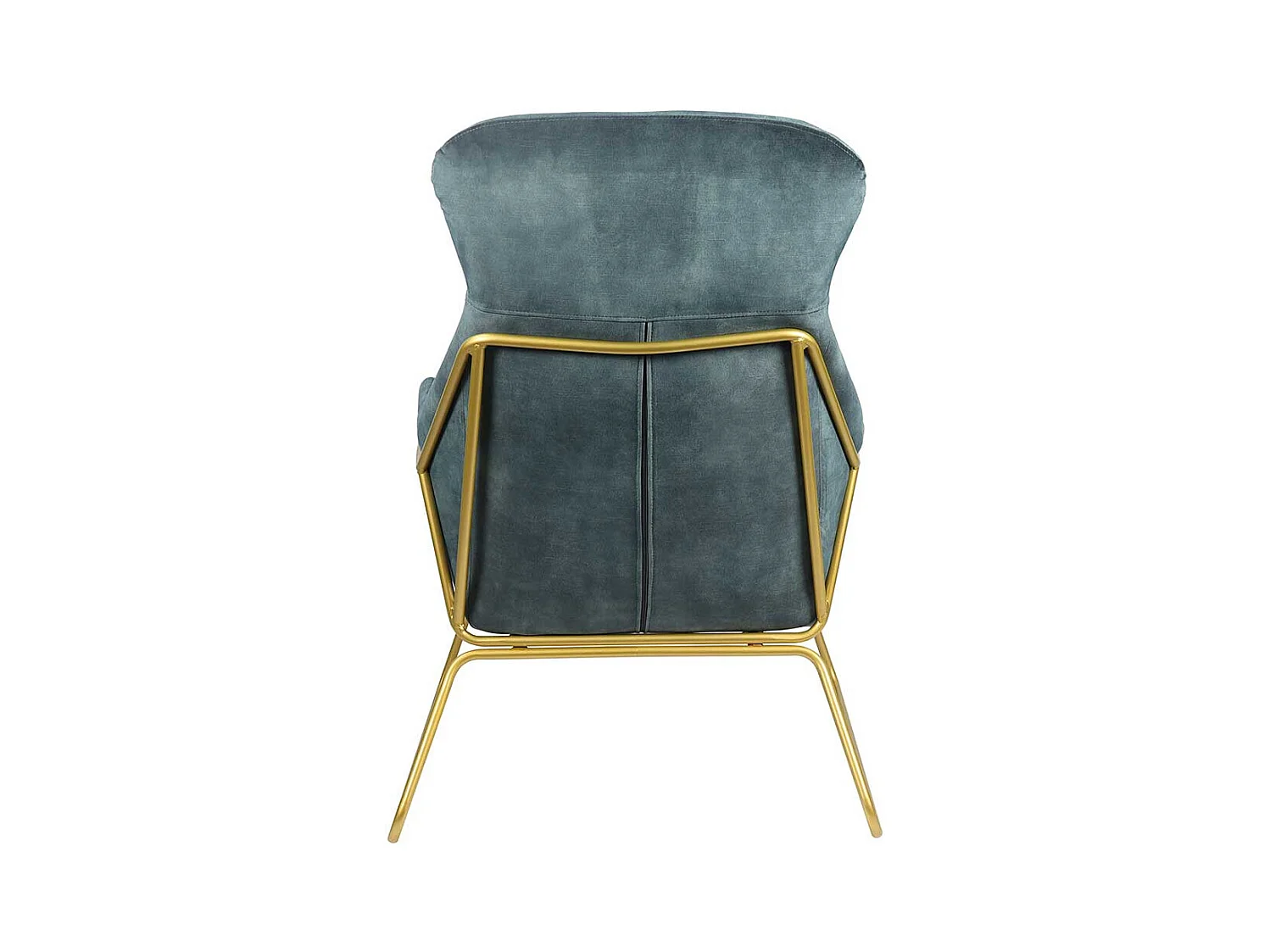 Ausgefallener Sessel aus Samtvelours Blau Metall Messingfarben