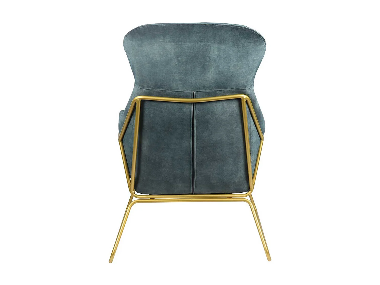 Ausgefallener Sessel aus Samtvelours Blau Metall Messingfarben