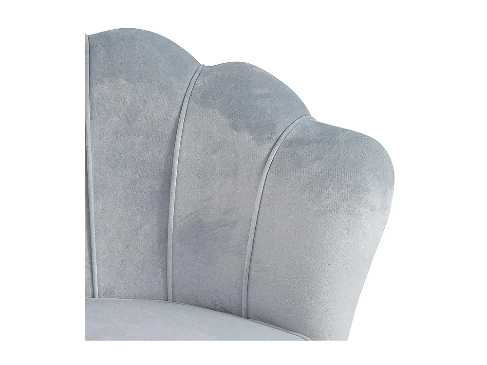 Armlehnensessel in Hellgrau Samt Muschelform