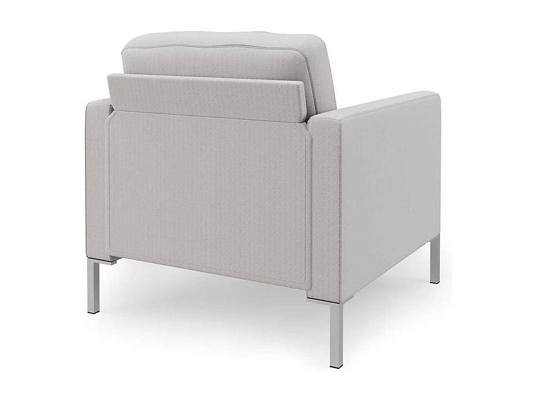 Clubsessel Cremeweiß aus Webstoff und Metall 46 cm Sitzhöhe