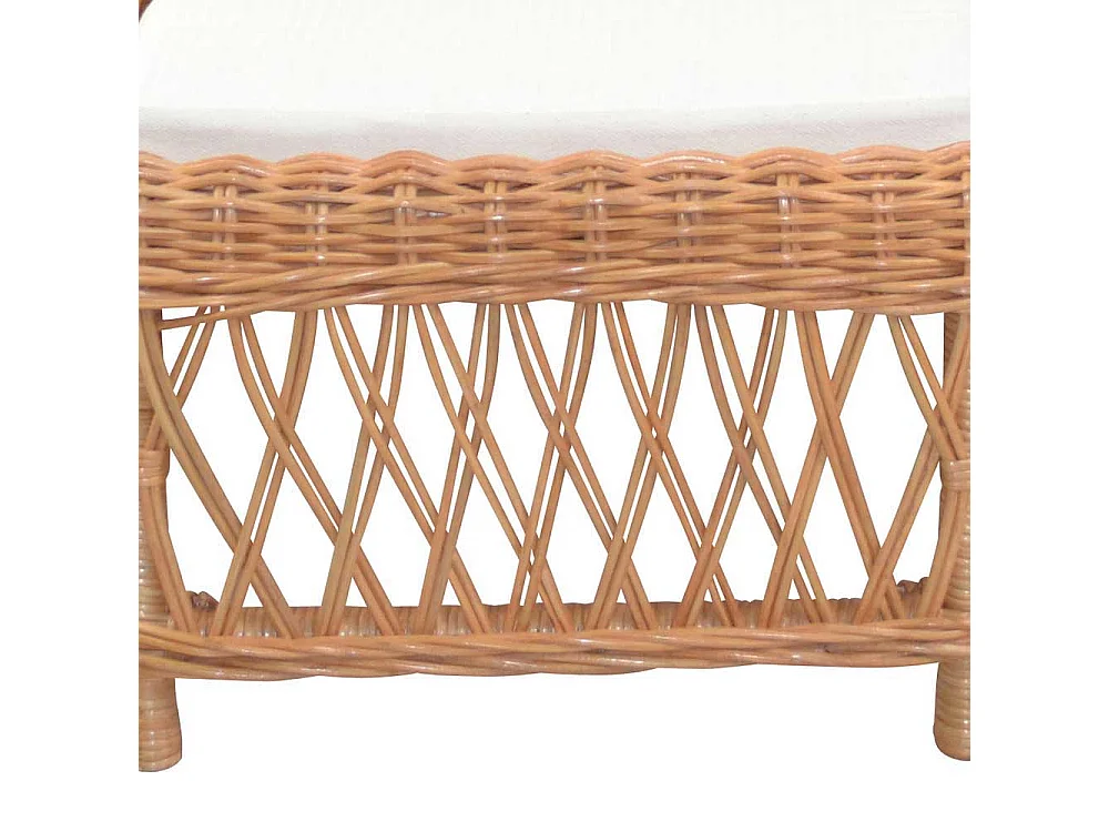 Rattansessel in Honigfarben herausziehbarem Fußteil