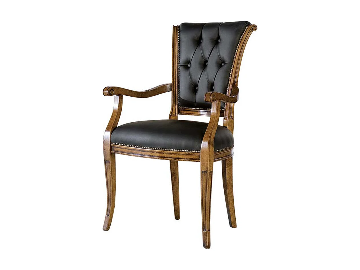 Echtleder Armlehner in Dunkelgrau aufwendigen Steppungen