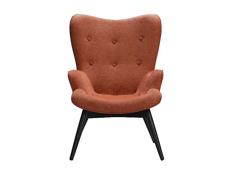 Kaminsessel in Kupferfarben Webstoff Skandi Design