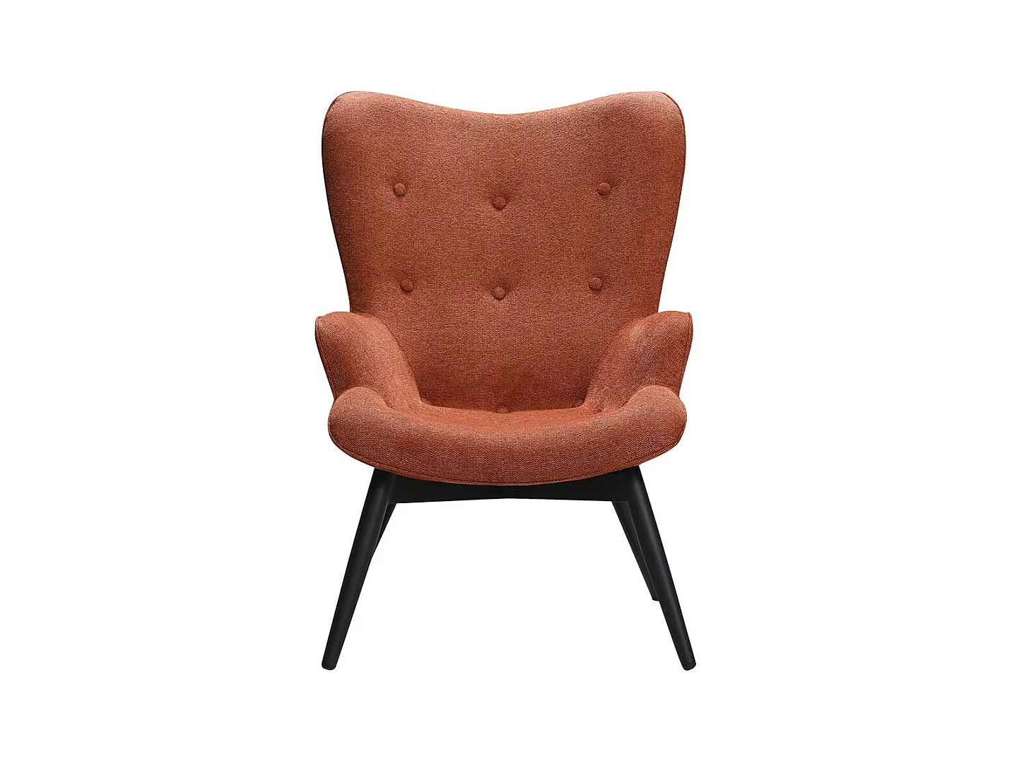 Kaminsessel in Kupferfarben Webstoff Skandi Design