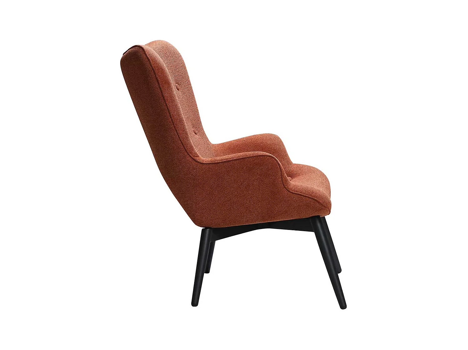 Kaminsessel in Kupferfarben Webstoff Skandi Design