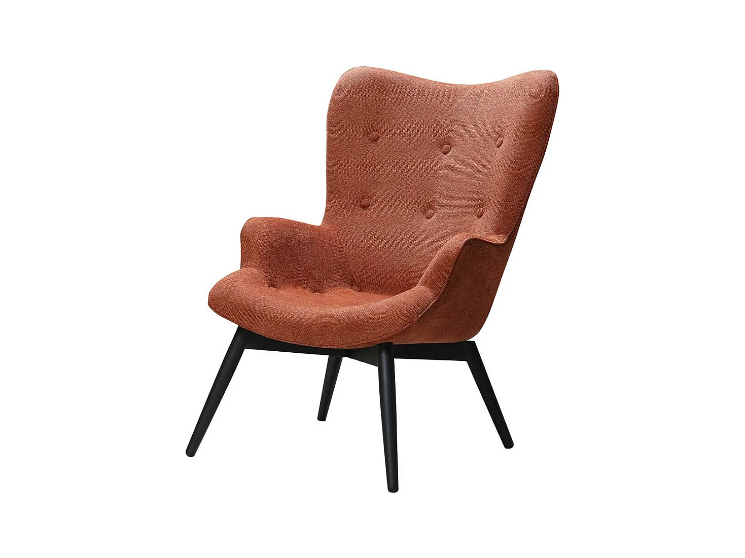 Kaminsessel in Kupferfarben Webstoff Skandi Design