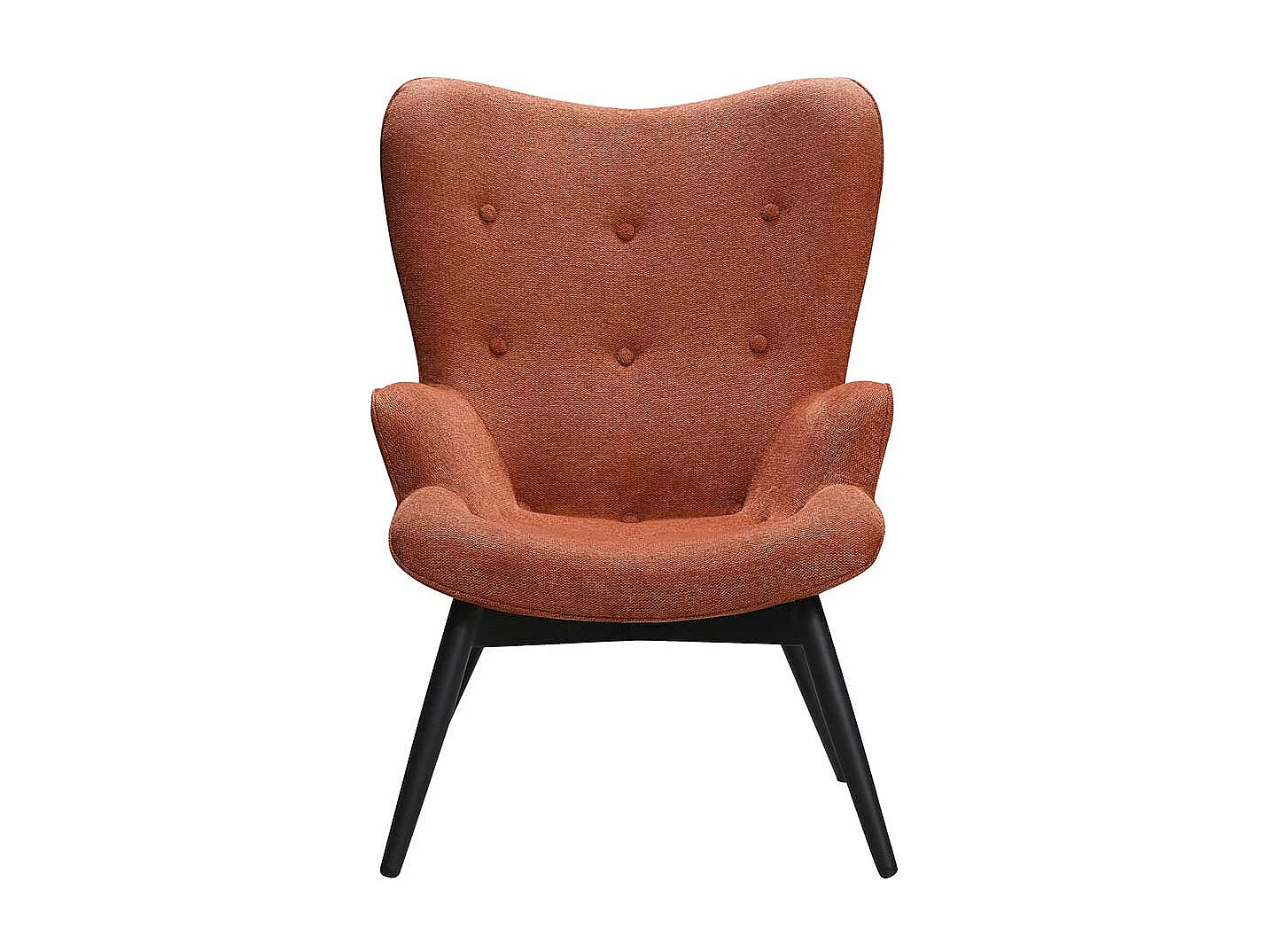 Kaminsessel in Kupferfarben Webstoff Skandi Design