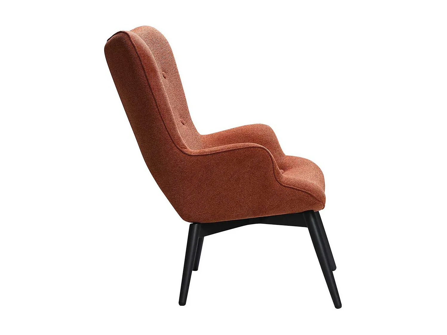 Kaminsessel in Kupferfarben Webstoff Skandi Design