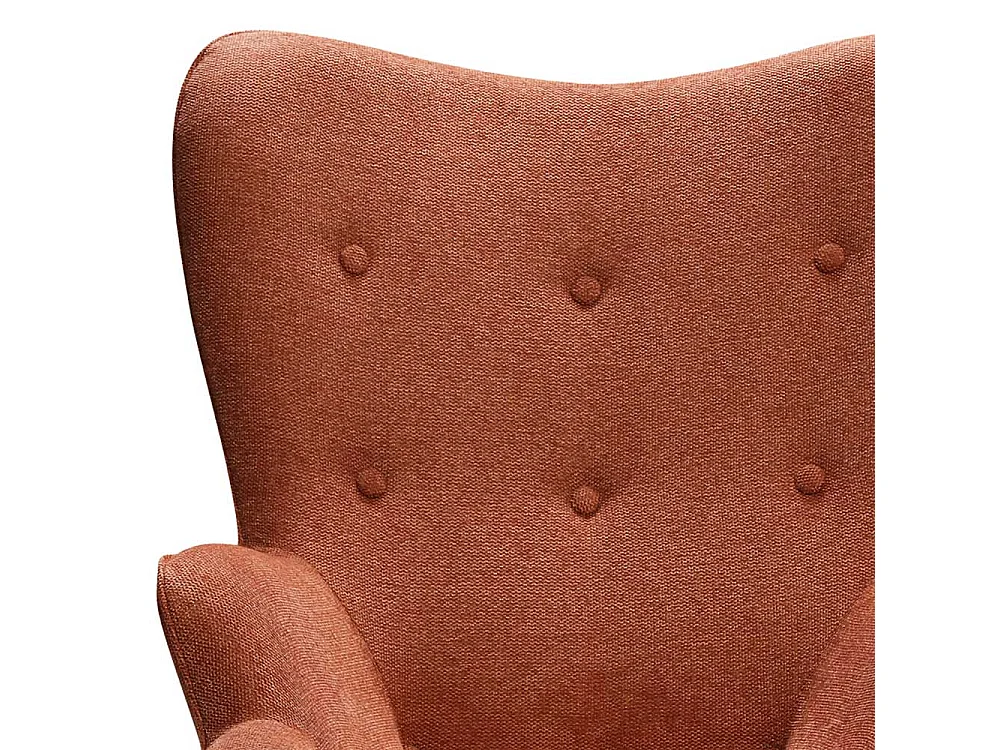 Kaminsessel in Kupferfarben Webstoff Skandi Design