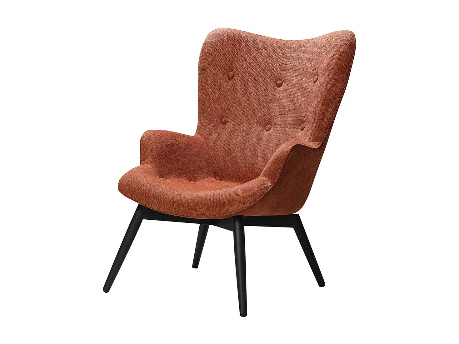 Kaminsessel in Kupferfarben Webstoff Skandi Design