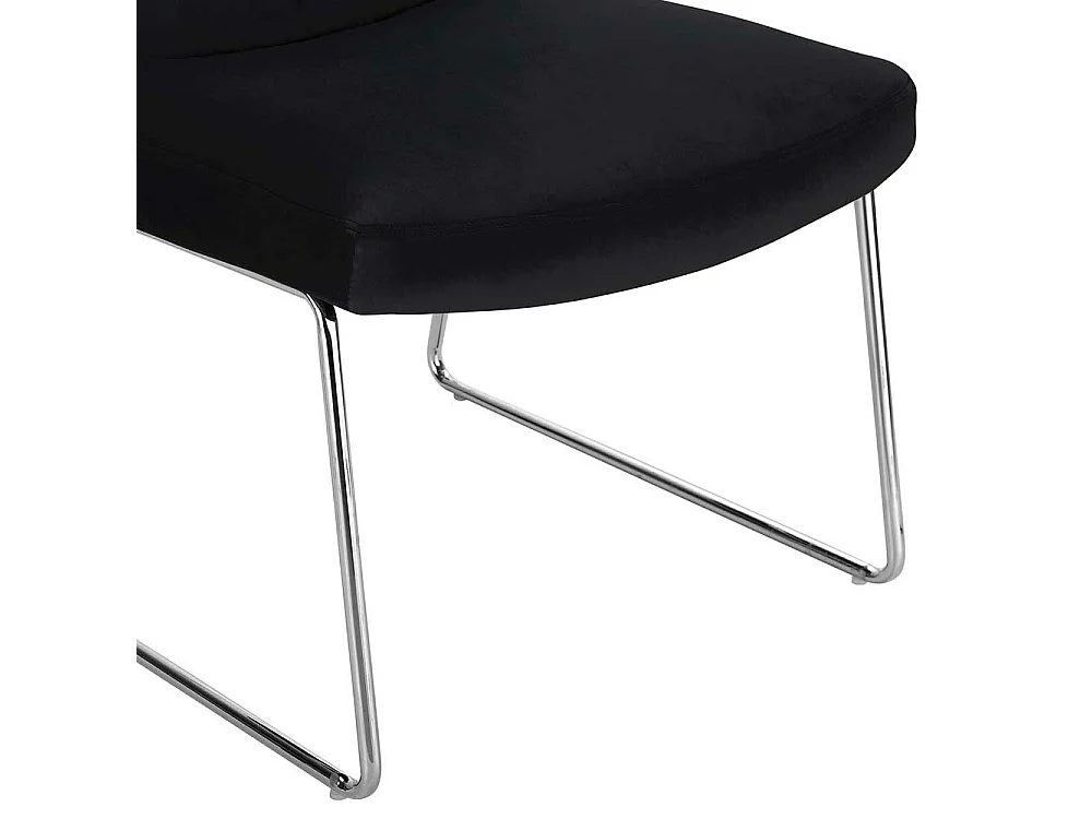 Einzelsessel in Schwarz Samt Bügelgestell