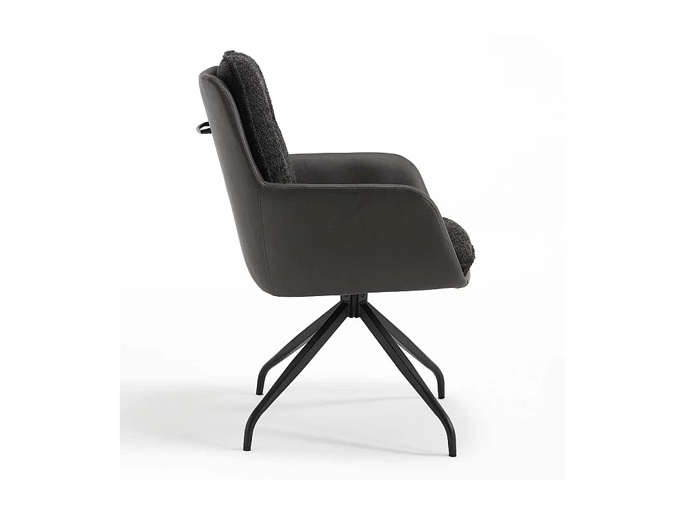 Armlehner Anthrazit mit hoher Rückenlehne Spidergestell (2er Set)