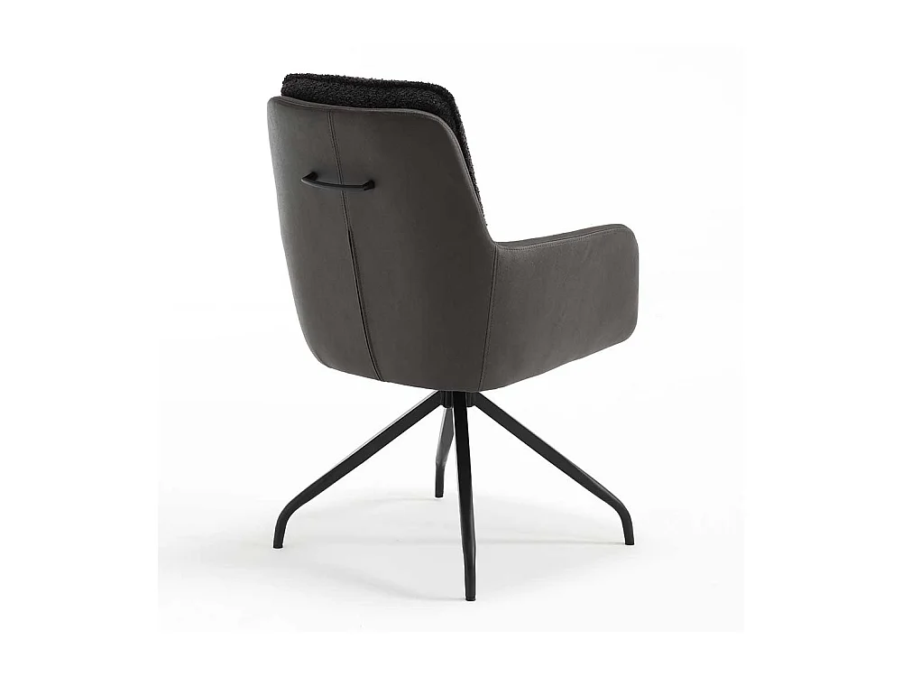 Armlehner Anthrazit mit hoher Rückenlehne Spidergestell (2er Set)