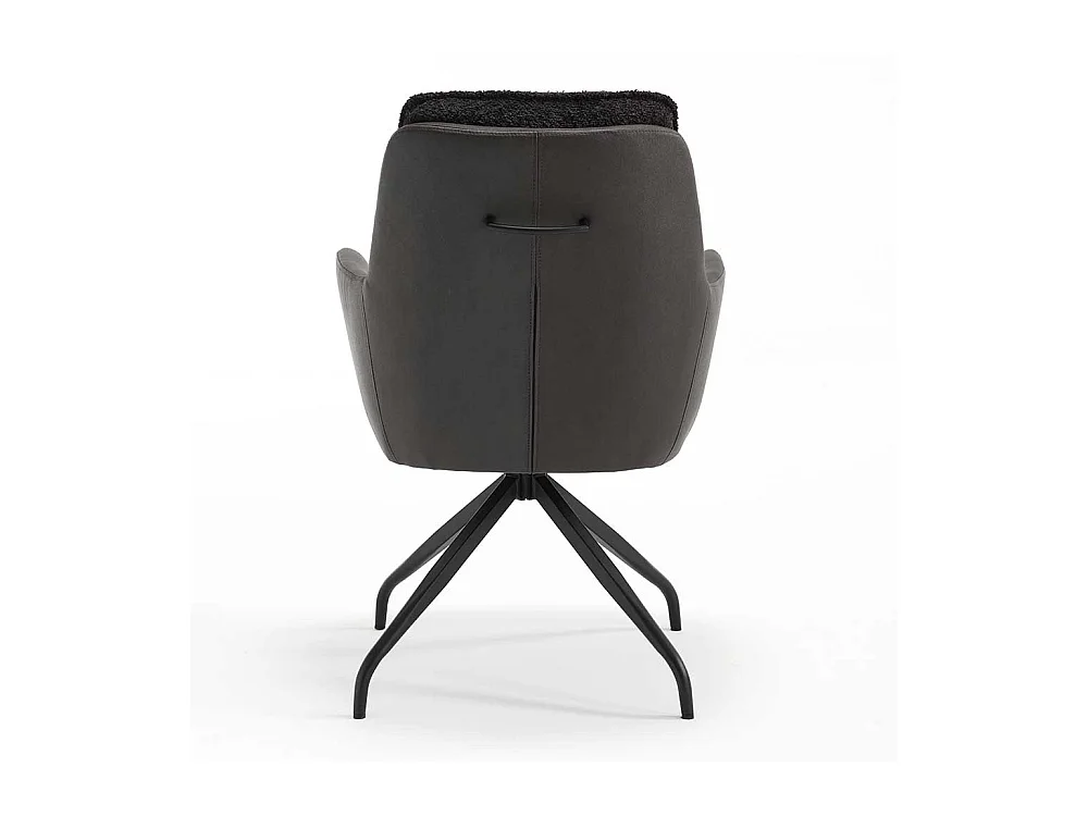 Armlehner Anthrazit mit hoher Rückenlehne Spidergestell (2er Set)