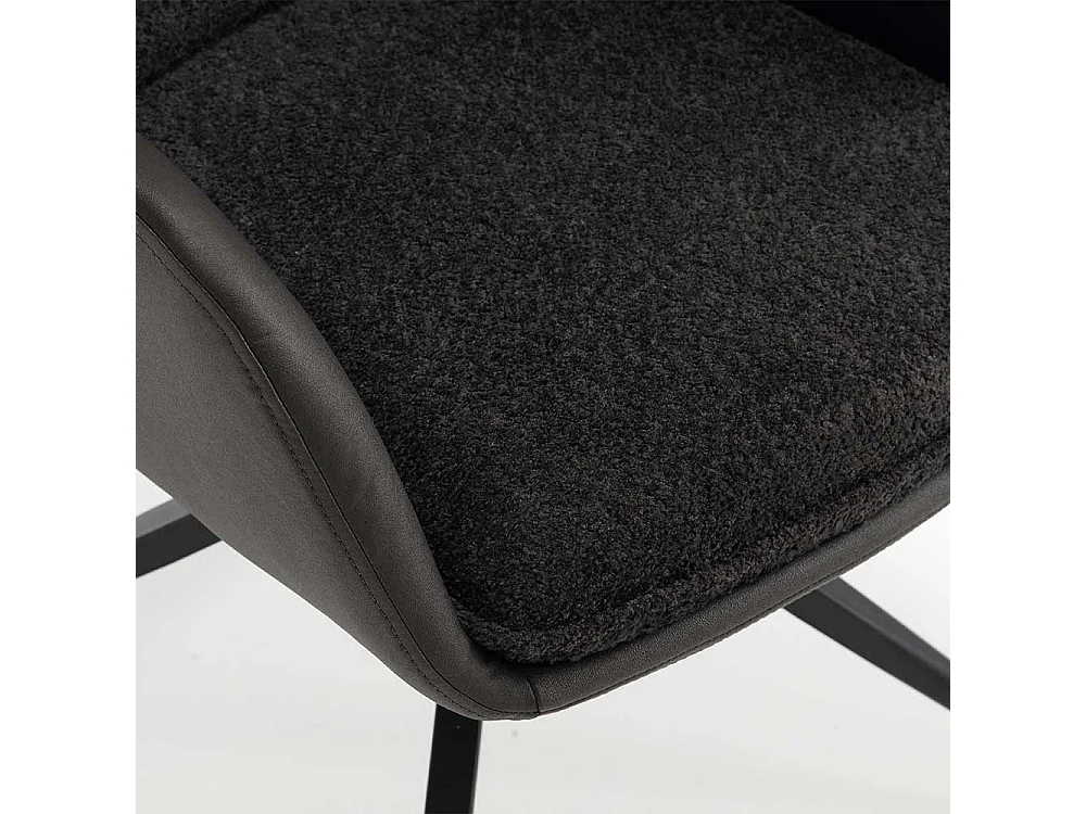 Armlehner Anthrazit mit hoher Rückenlehne Spidergestell (2er Set)