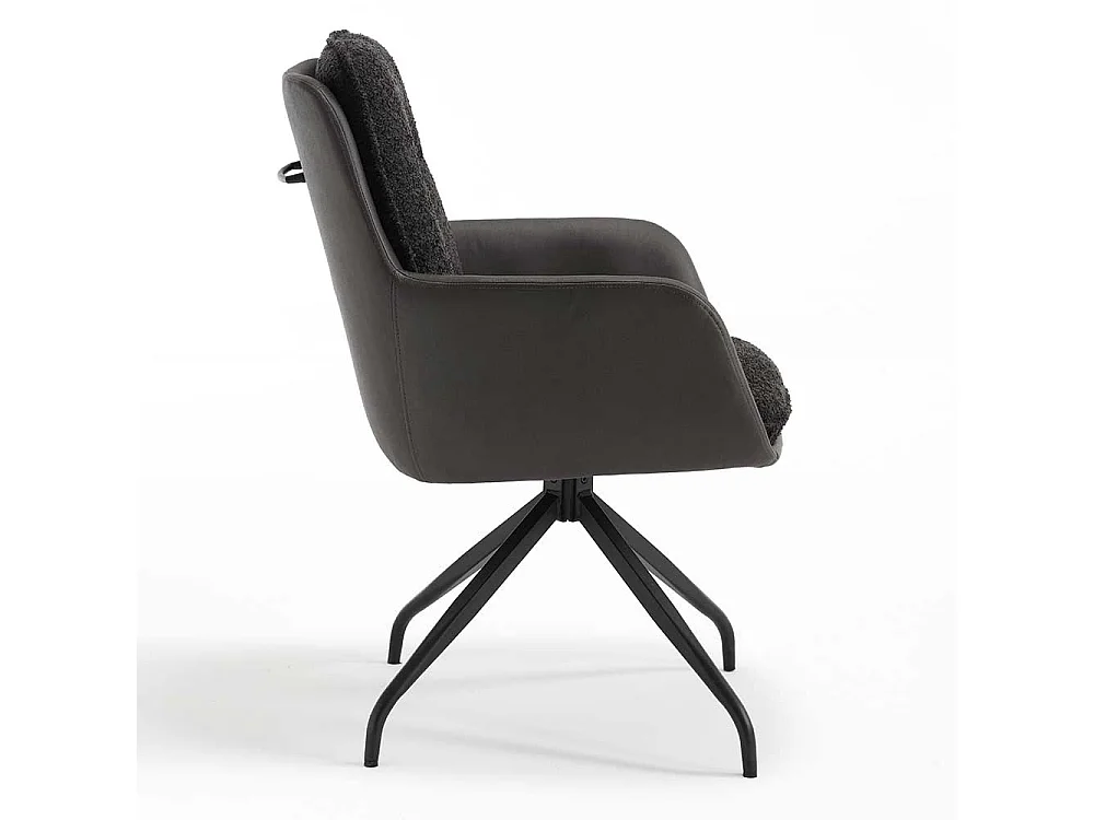 Armlehner Anthrazit mit hoher Rückenlehne Spidergestell (2er Set)