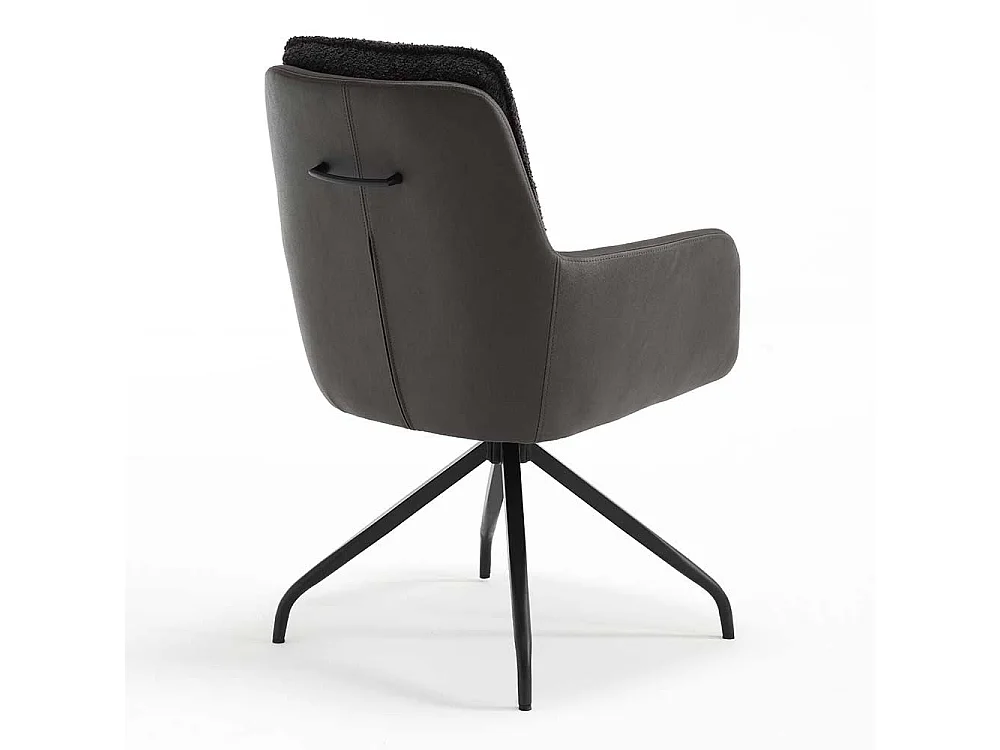 Armlehner Anthrazit mit hoher Rückenlehne Spidergestell (2er Set)