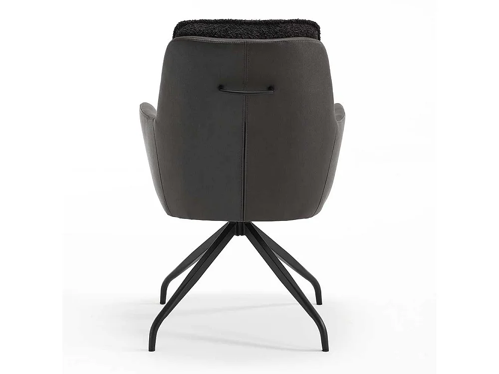 Armlehner Anthrazit mit hoher Rückenlehne Spidergestell (2er Set)