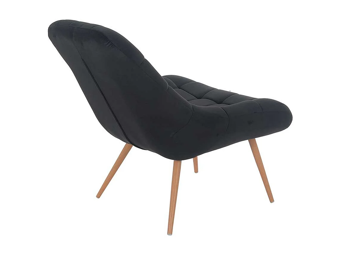 Retrosessel in Schwarz Samt