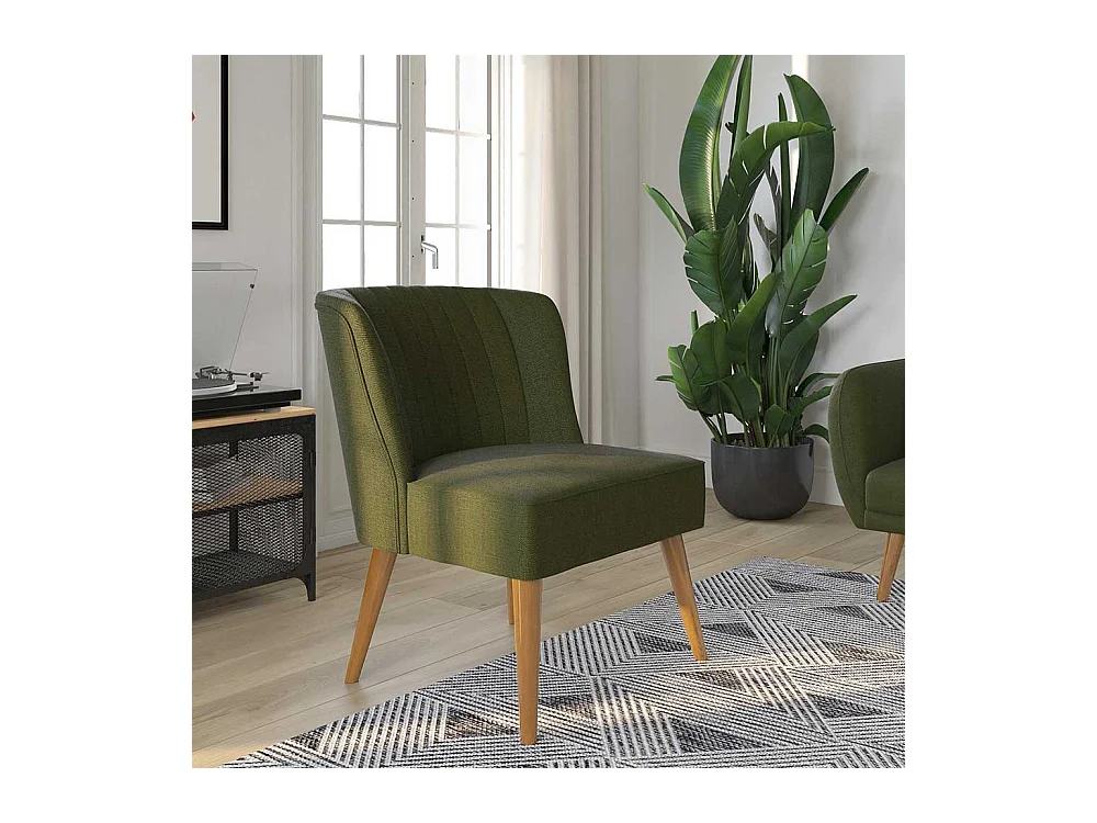 Kleiner Wohnzimmersessel im Retrostil Grün Stoff