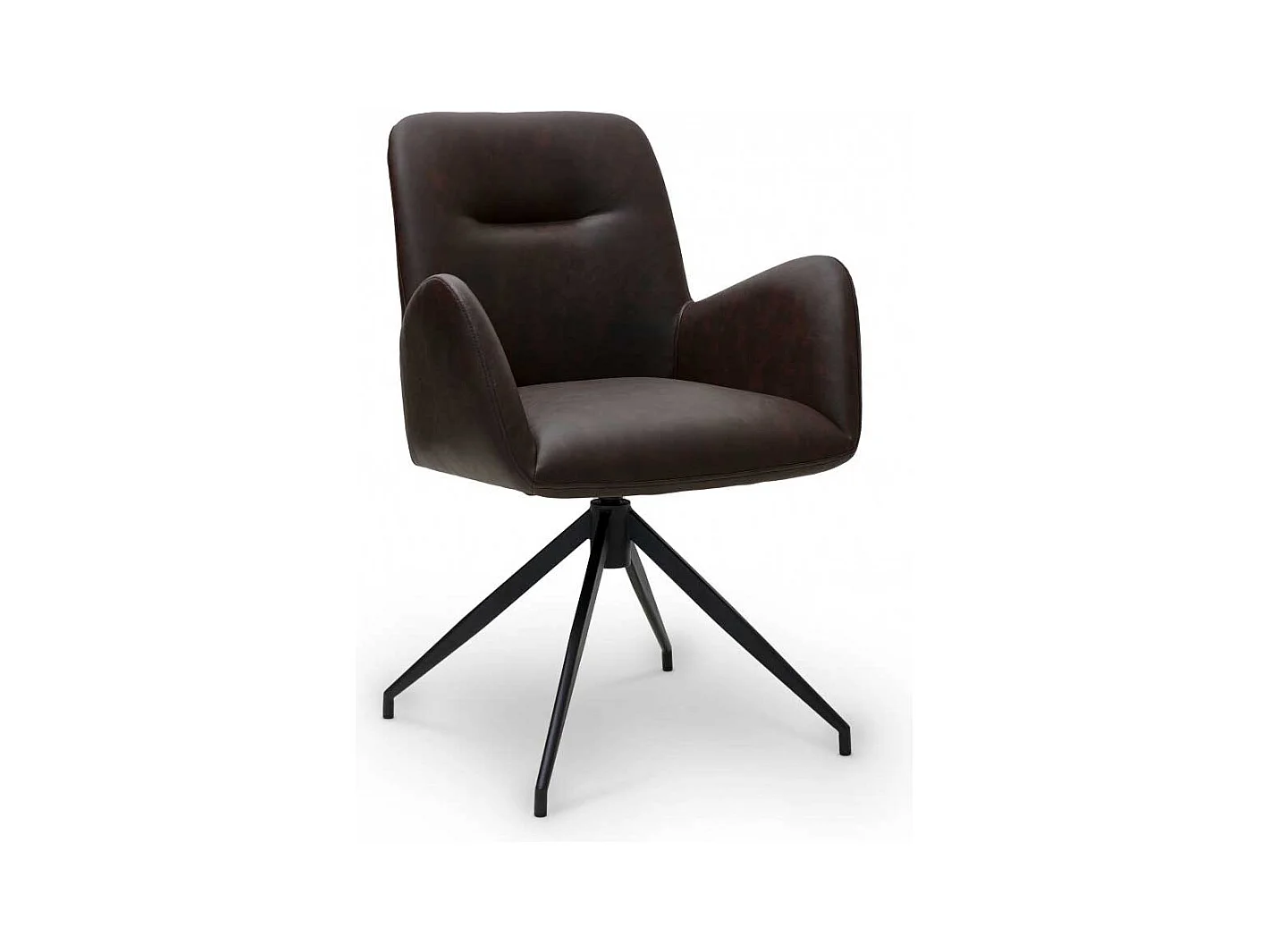 Speisezimmersessel Armstuhl mit Gestell aus Metall in Dunkelbraun (2er Set)