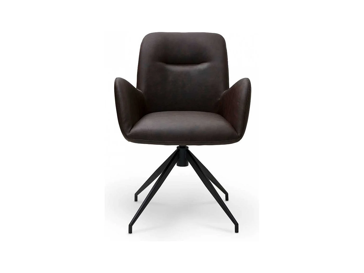 Speisezimmersessel Armstuhl mit Gestell aus Metall in Dunkelbraun (2er Set)