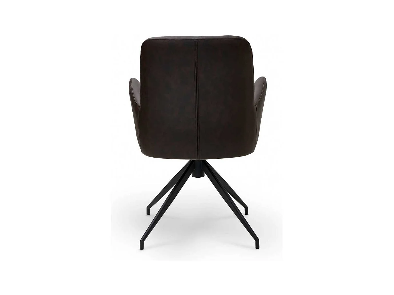 Speisezimmersessel Armstuhl mit Gestell aus Metall in Dunkelbraun (2er Set)