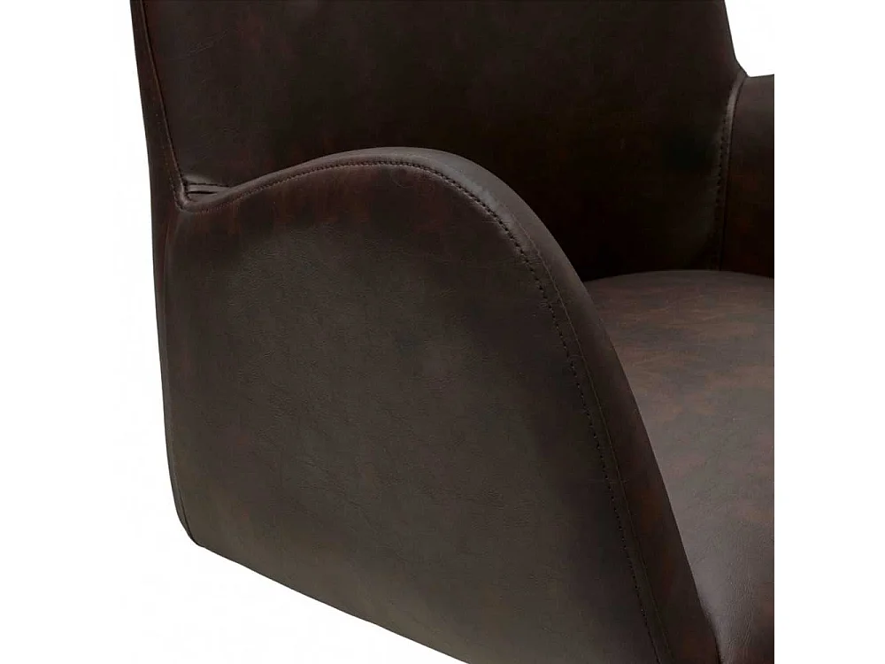 Speisezimmersessel Armstuhl mit Gestell aus Metall in Dunkelbraun (2er Set)