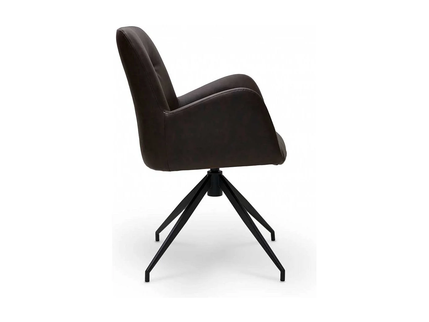 Speisezimmersessel Armstuhl mit Gestell aus Metall in Dunkelbraun (2er Set)