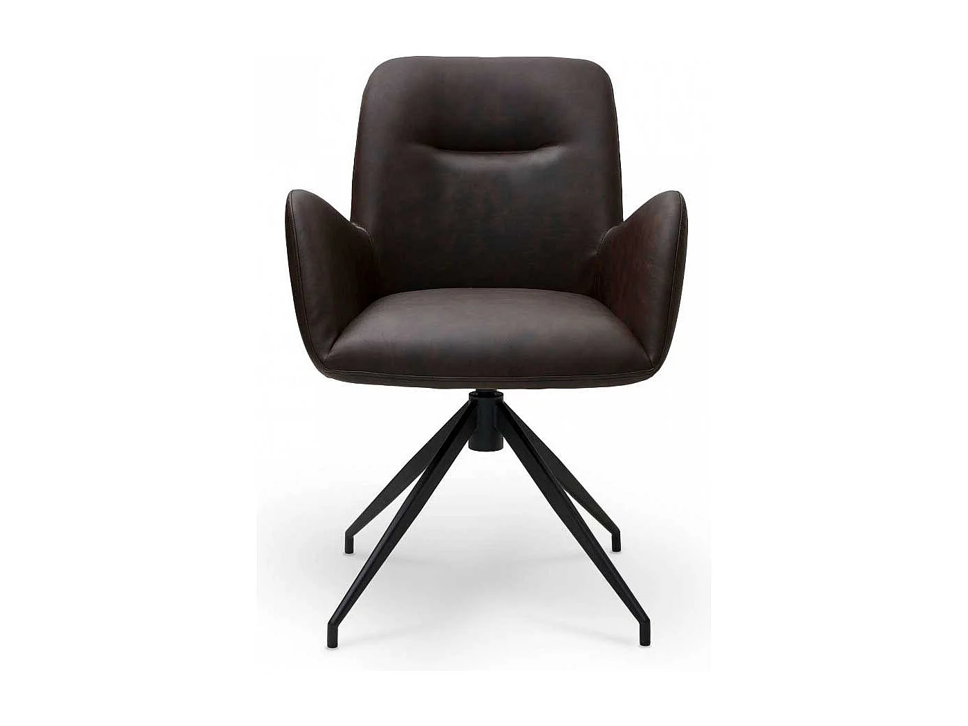 Speisezimmersessel Armstuhl mit Gestell aus Metall in Dunkelbraun (2er Set)