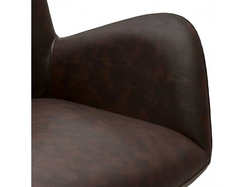 Speisezimmersessel Armstuhl mit Gestell aus Metall in Dunkelbraun (2er Set)