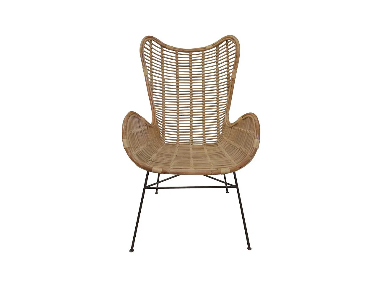 Rattan Sessel in Naturfarben Armlehnen