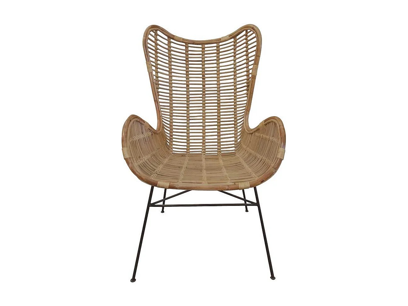 Rattan Sessel in Naturfarben Armlehnen