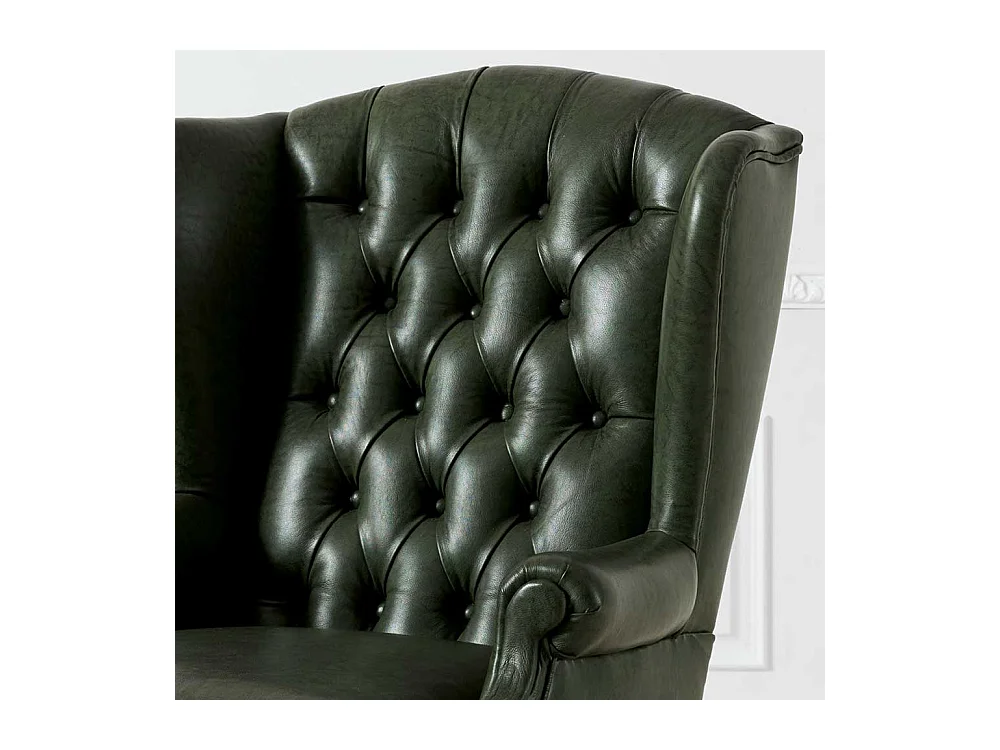 Ledersessel Chesterfield in Oliv Grün 50 cm Sitzhöhe