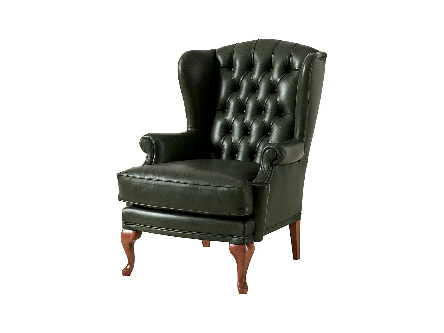 Ledersessel Chesterfield in Oliv Grün 50 cm Sitzhöhe