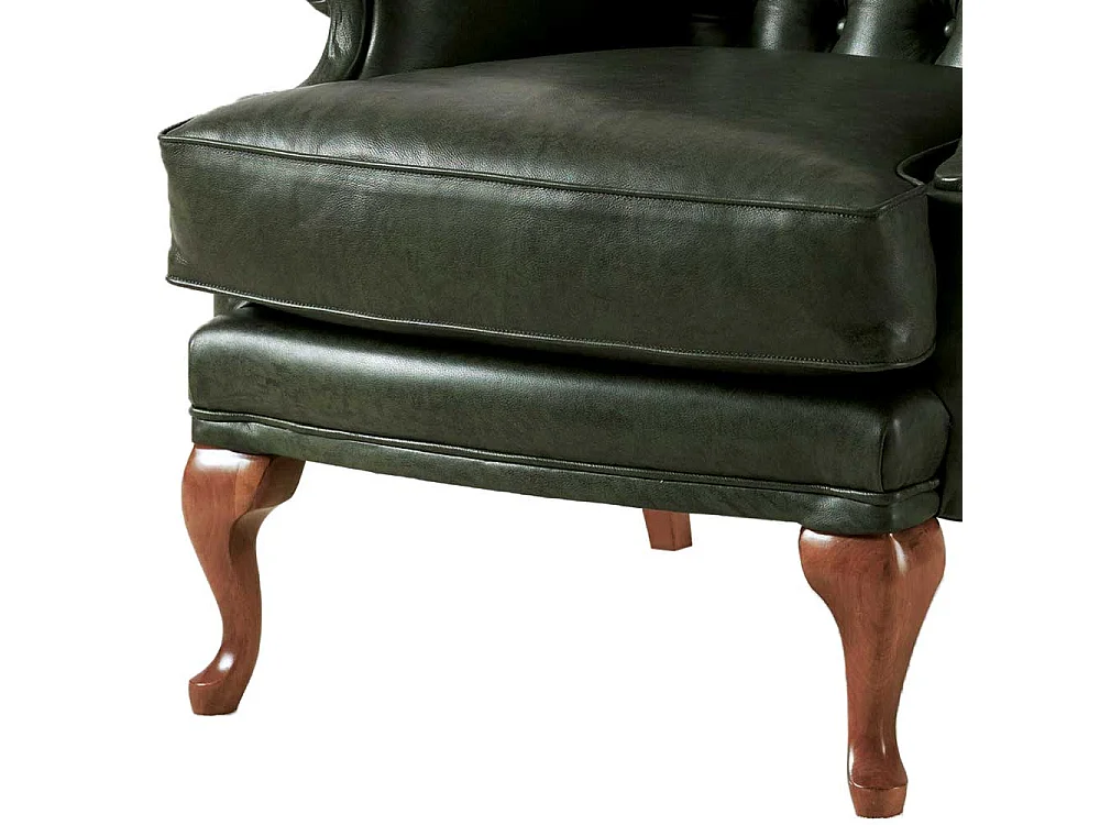Ledersessel Chesterfield in Oliv Grün 50 cm Sitzhöhe