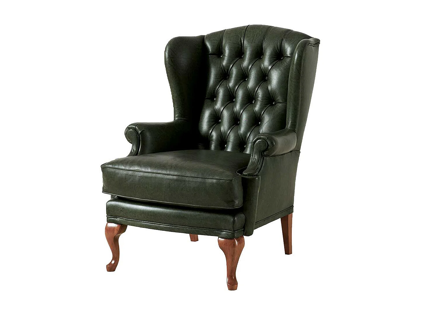 Ledersessel Chesterfield in Oliv Grün 50 cm Sitzhöhe