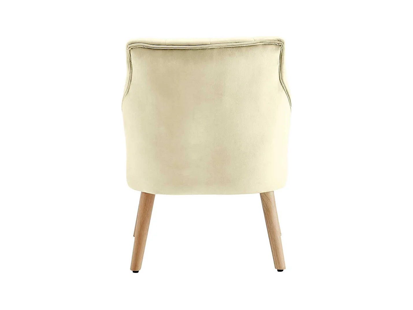 Lounge Sessel in Cremefarben Samt Knopfsteppungen (2er Set)