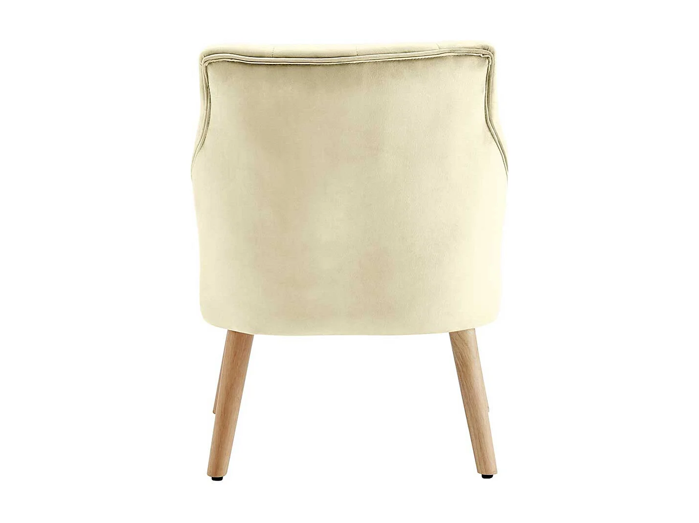 Lounge Sessel in Cremefarben Samt Knopfsteppungen (2er Set)