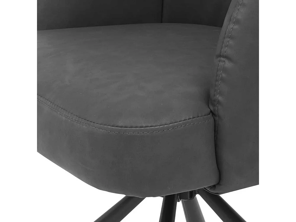 Polsterstuhl Set Esszimmer aus Kunstleder und Metall Armlehnen (2er Set)