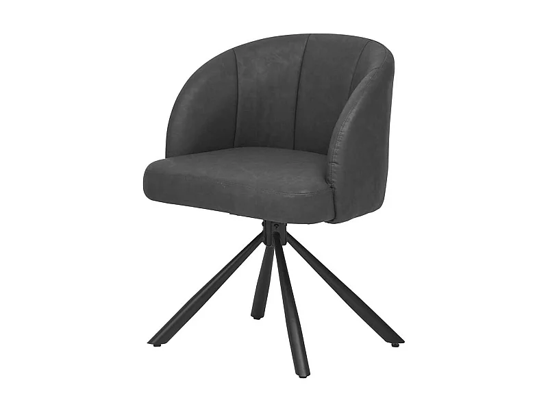 Polsterstuhl Set Esszimmer aus Kunstleder und Metall Armlehnen (2er Set)