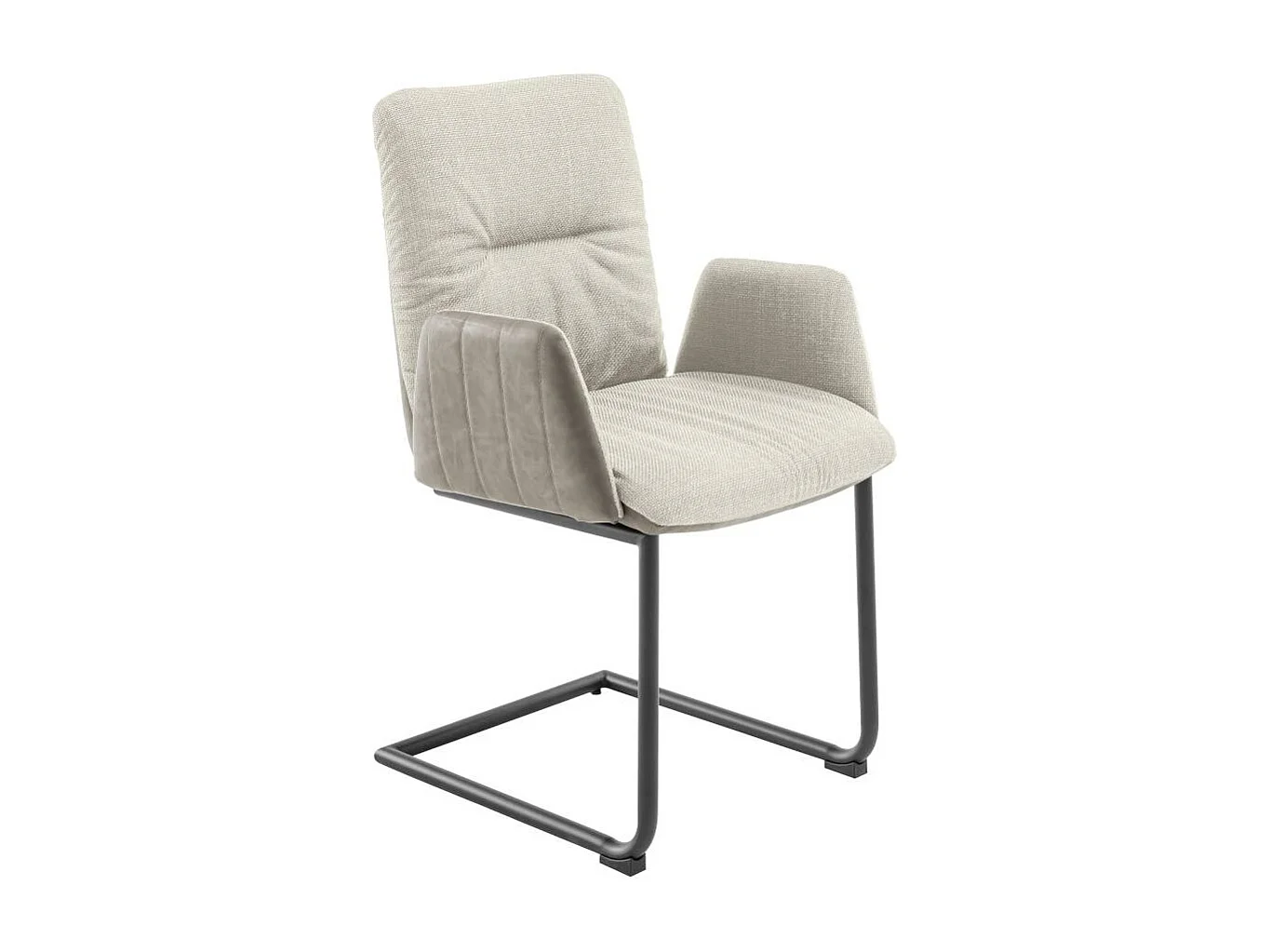 Schwingstuhl Polsterstuhl aus Webstoff und Kunstleder (2er Set)