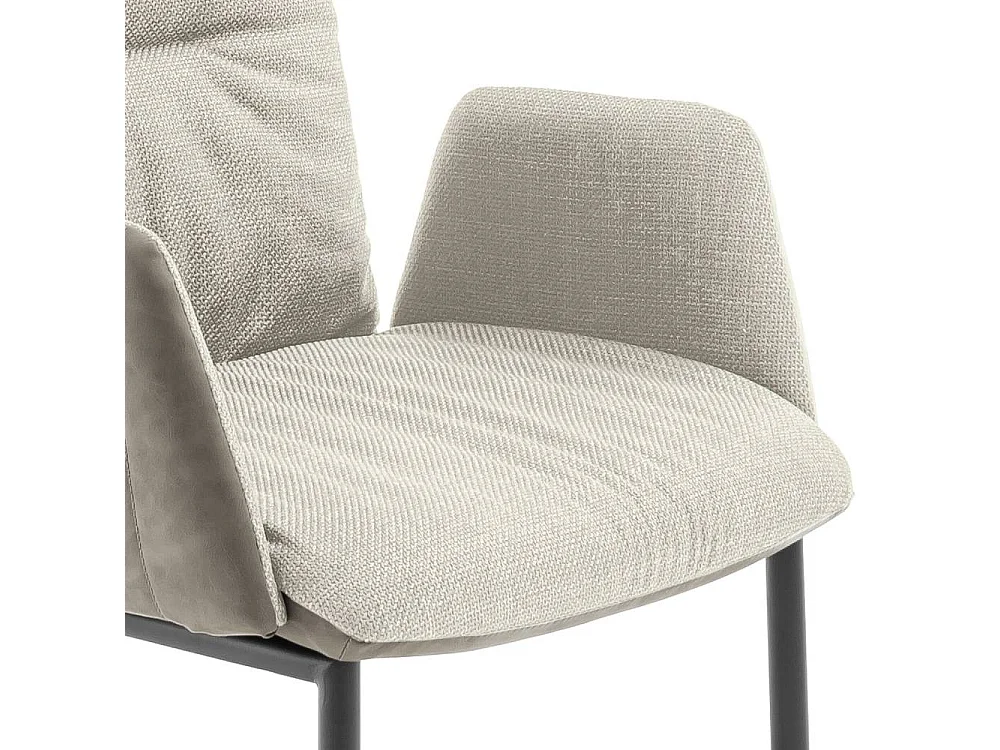 Schwingstuhl Polsterstuhl aus Webstoff und Kunstleder (2er Set)